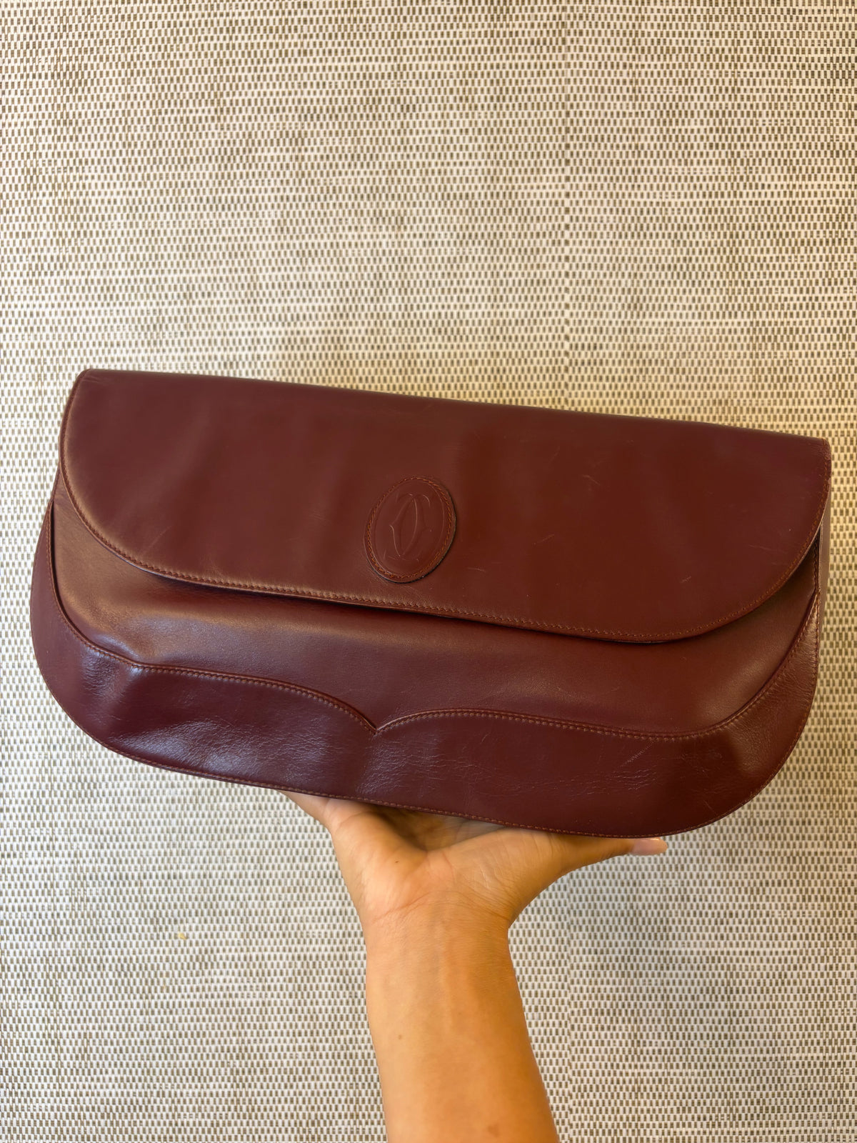 Cartier Vintage Leather Oversized Clutch