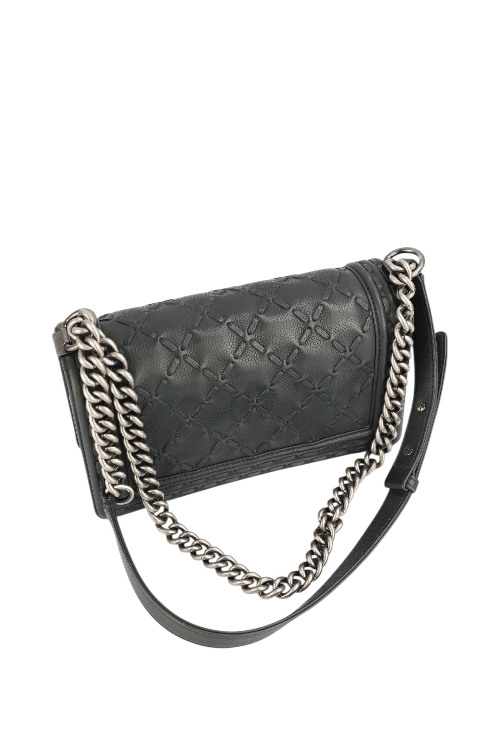 Chanel Black Caviar Paris Dallas Boy Bag Medium