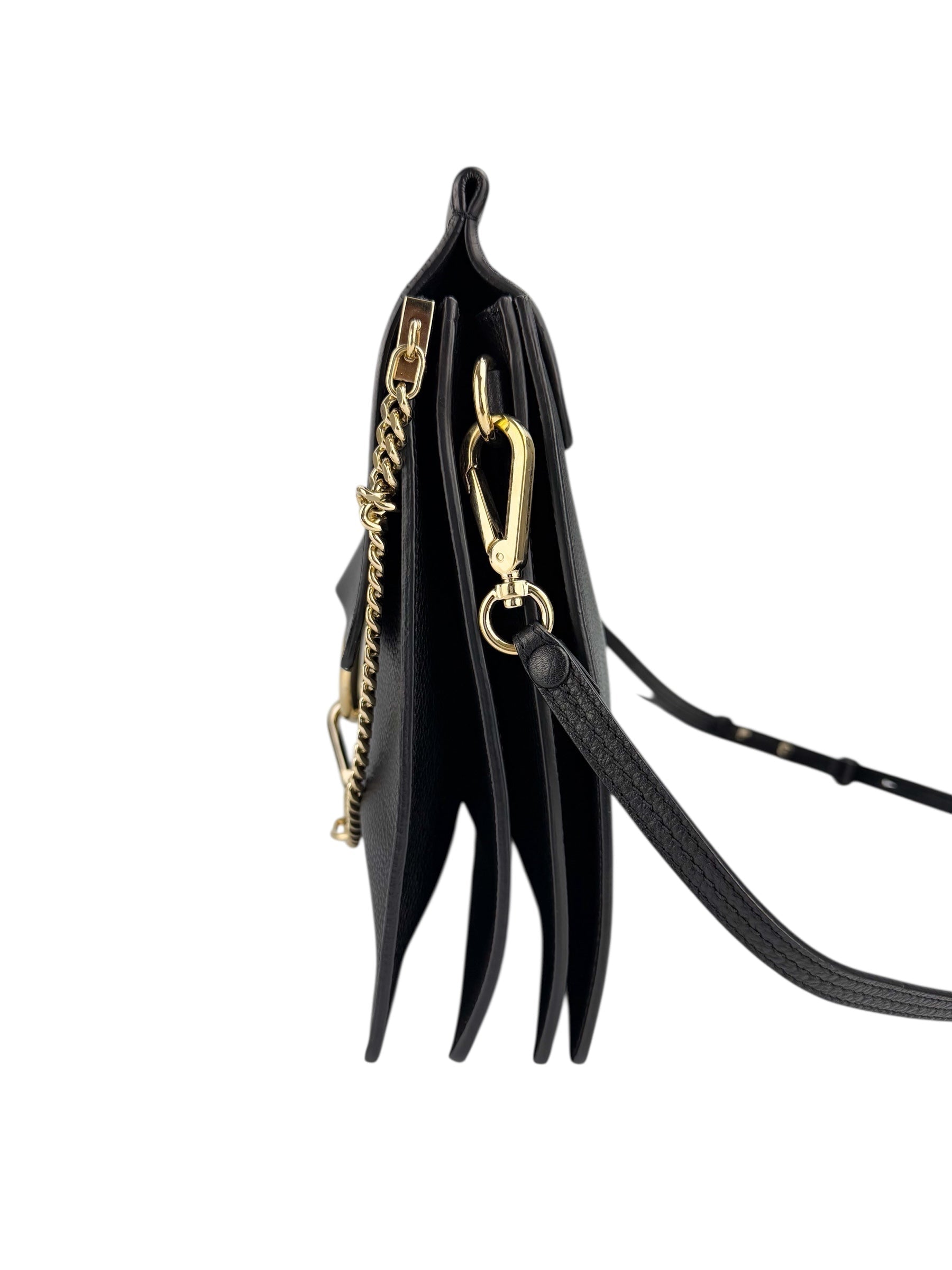 Chloe Black Leather Faye Crossbody Medium