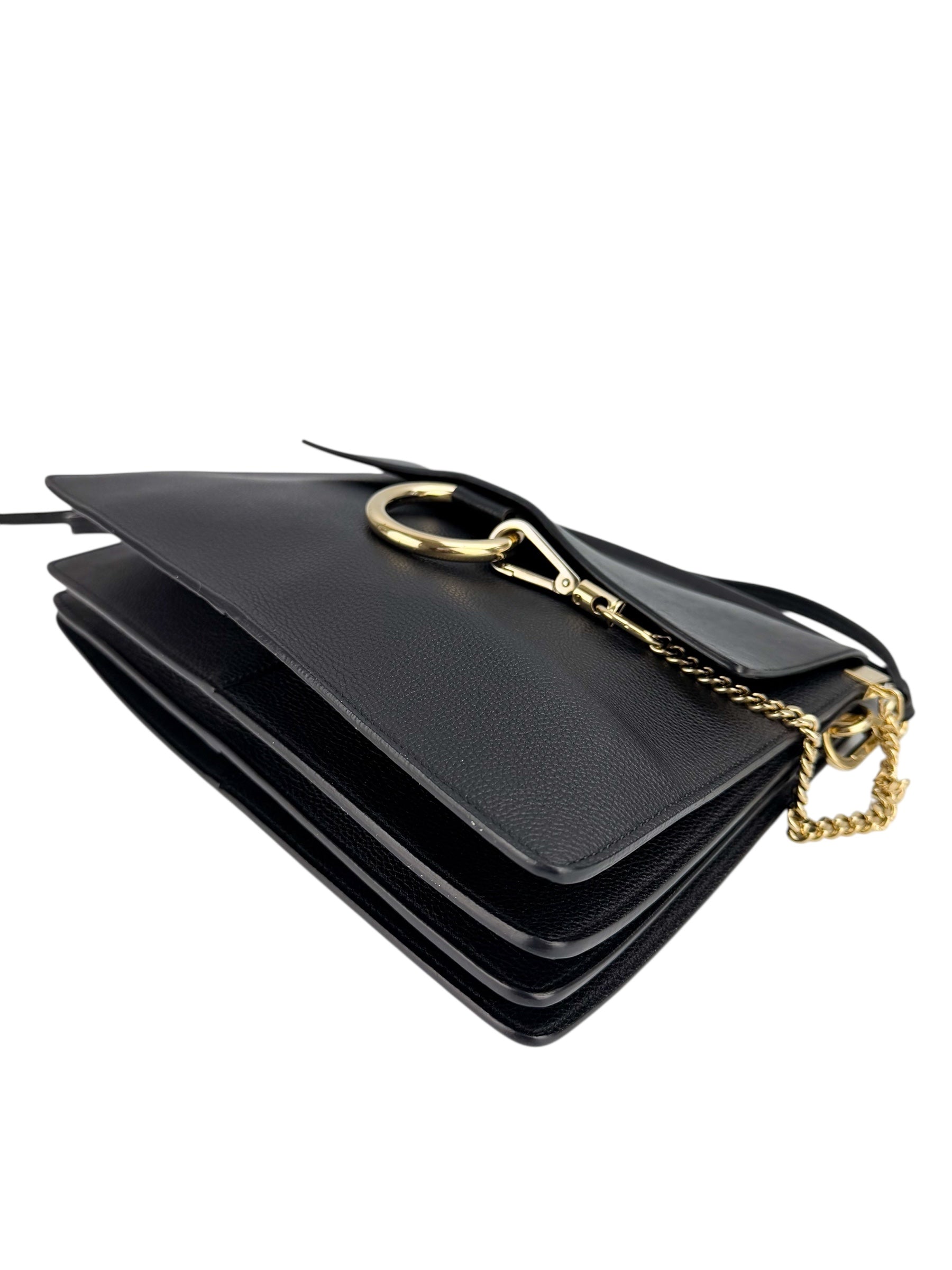 Chloe Black Leather Faye Crossbody Medium