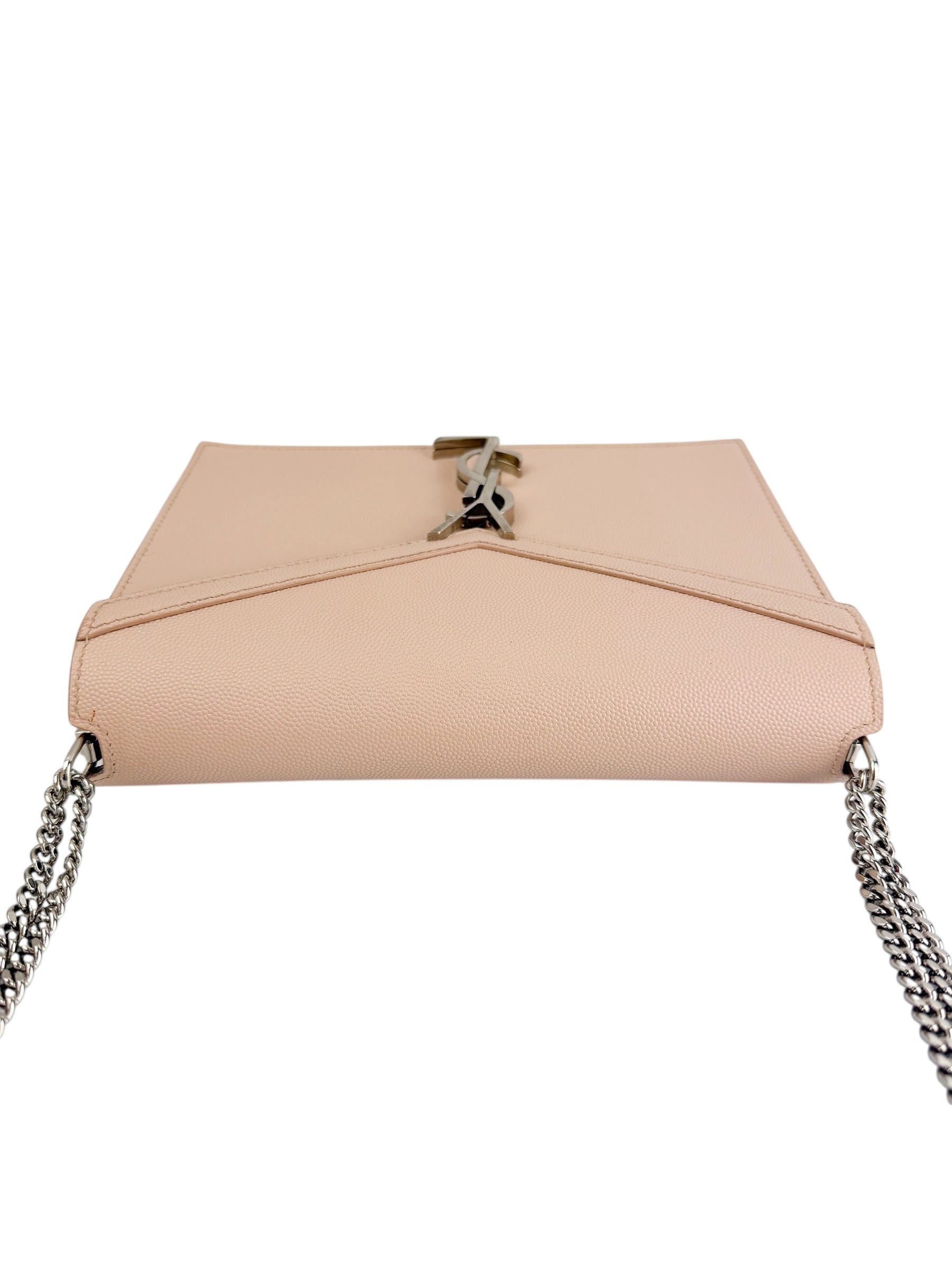 Saint Laurent Pink Pebbled Leather Cassandra