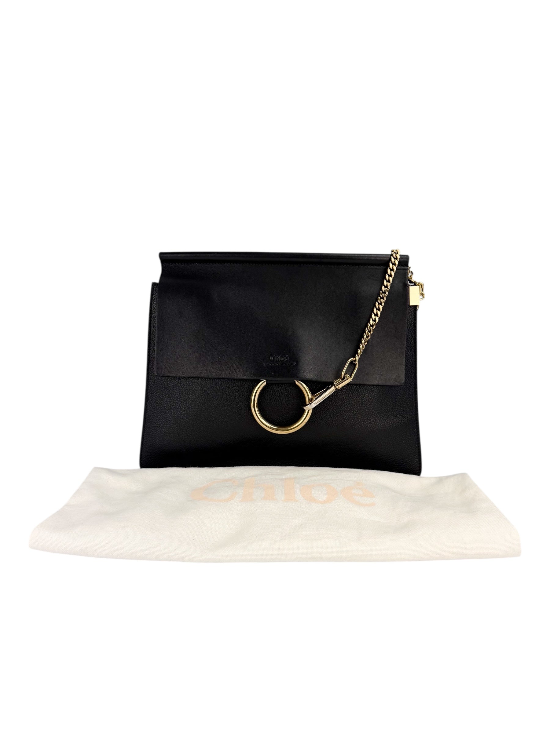 Chloe Black Leather Faye Crossbody Medium