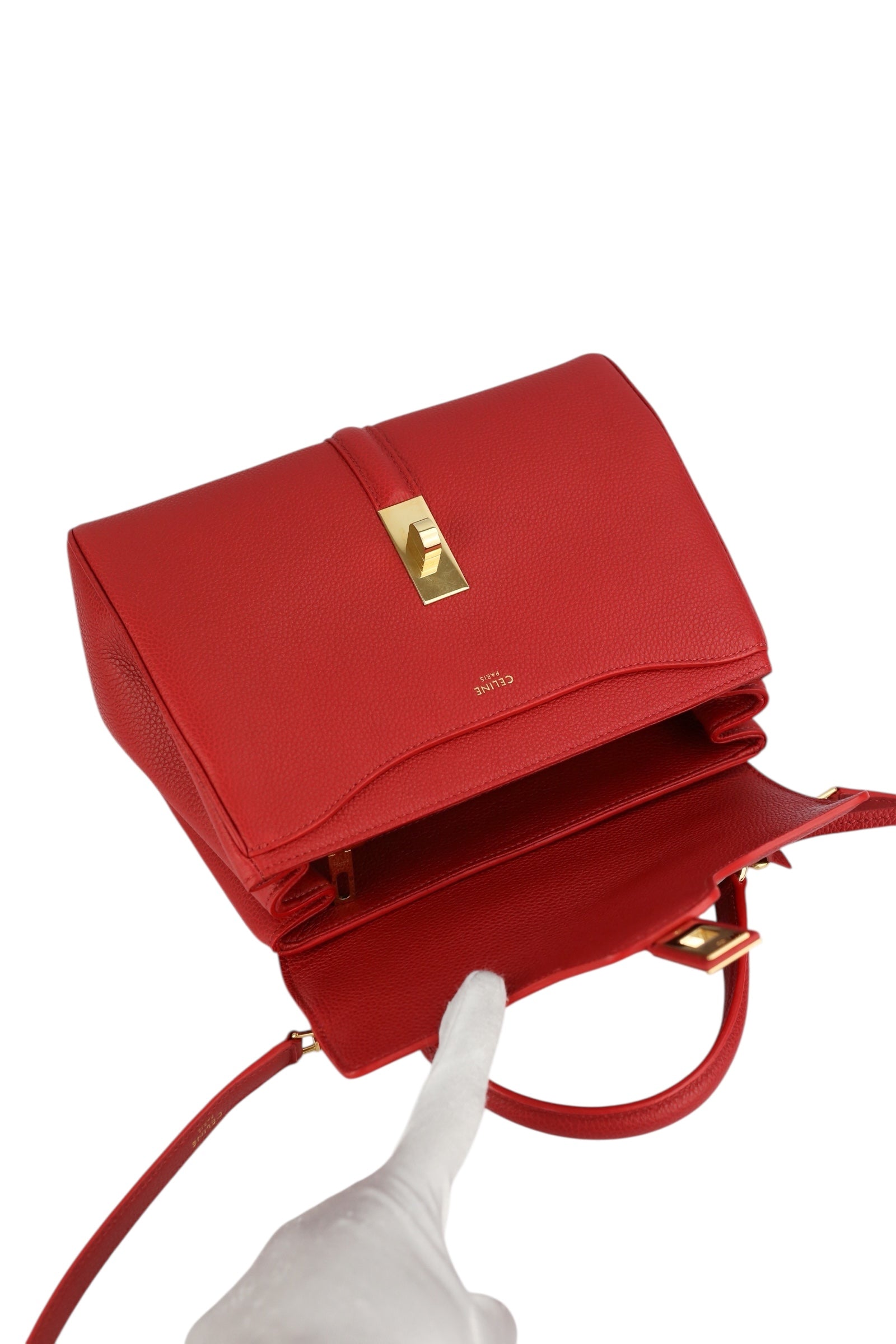 Celine 16 Red Calfskin Bag