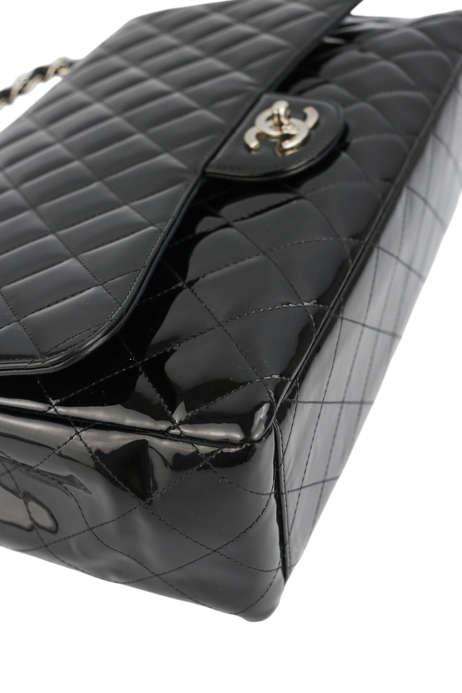 Chanel Black Patent Maxi Single Flap