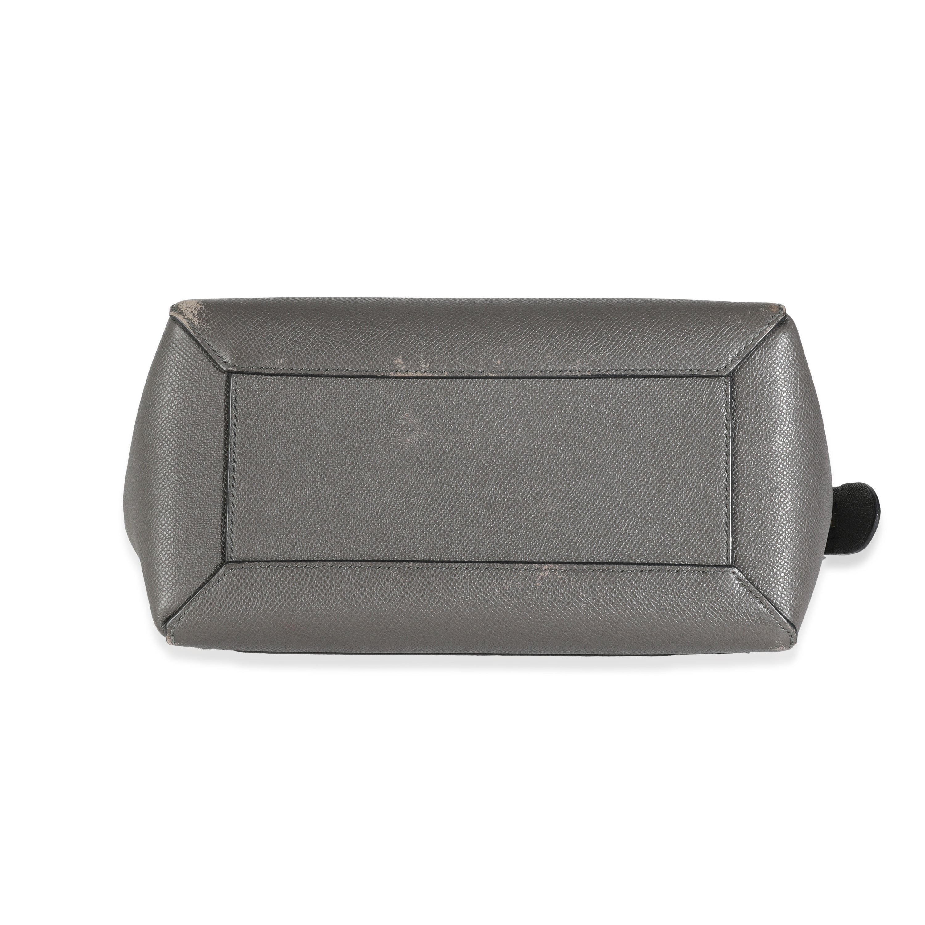 Celine Grey Grained Calfskin Micro Belt Bag Handbag stamp