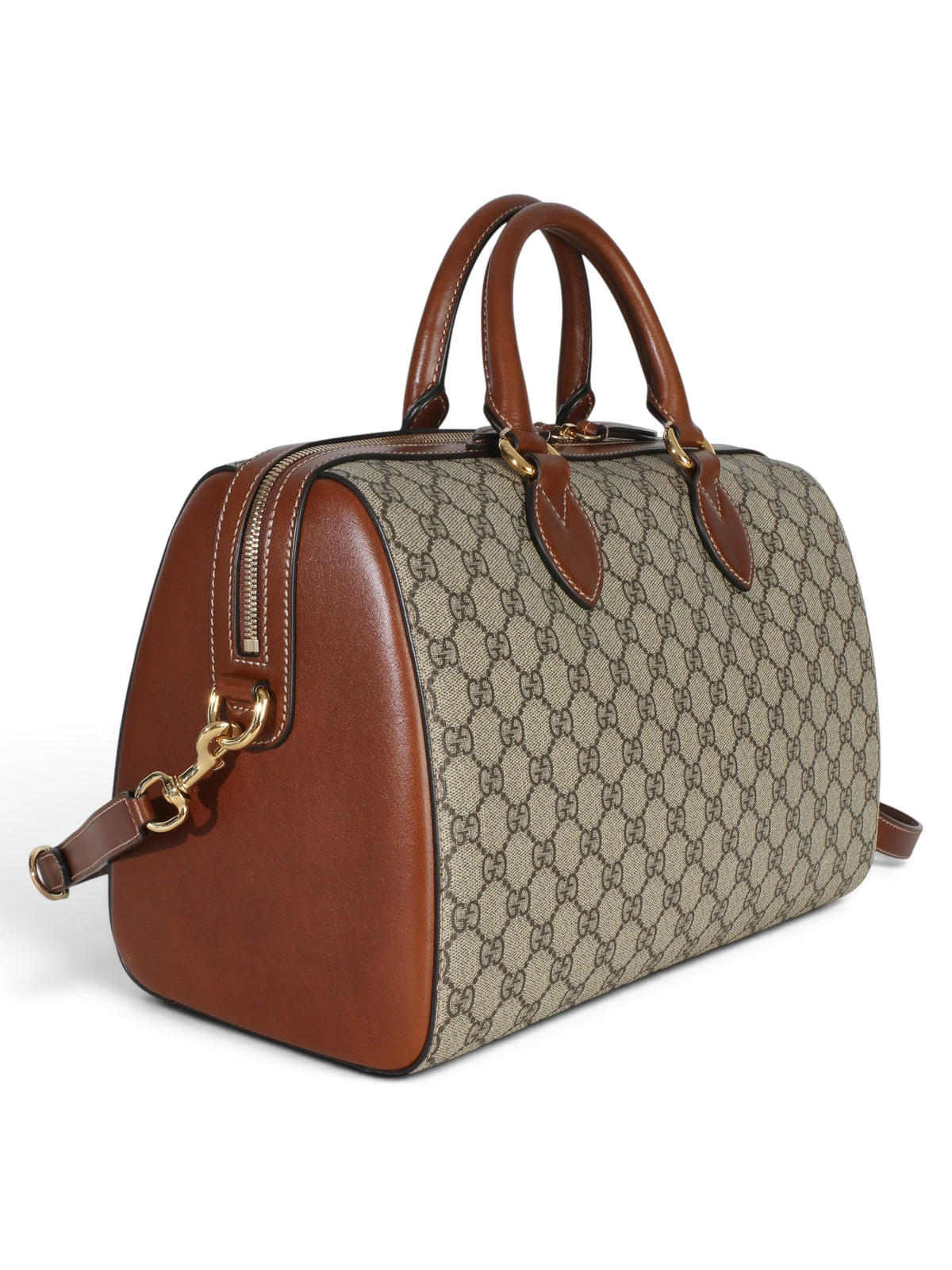 Gucci Supreme Brown Monogram Large Boston Bag