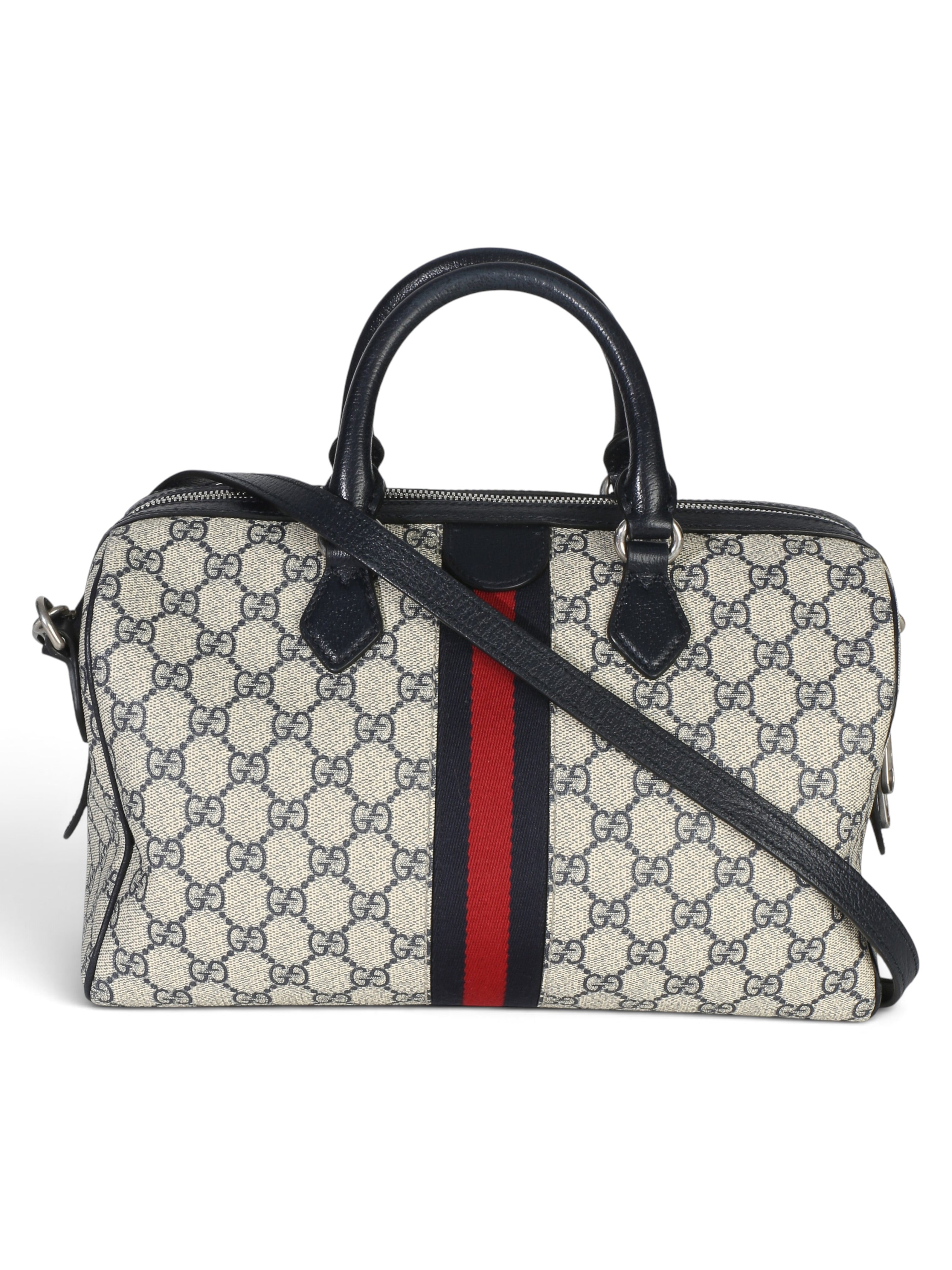 Gucci Monogram Medium Ophidia Boston Bag