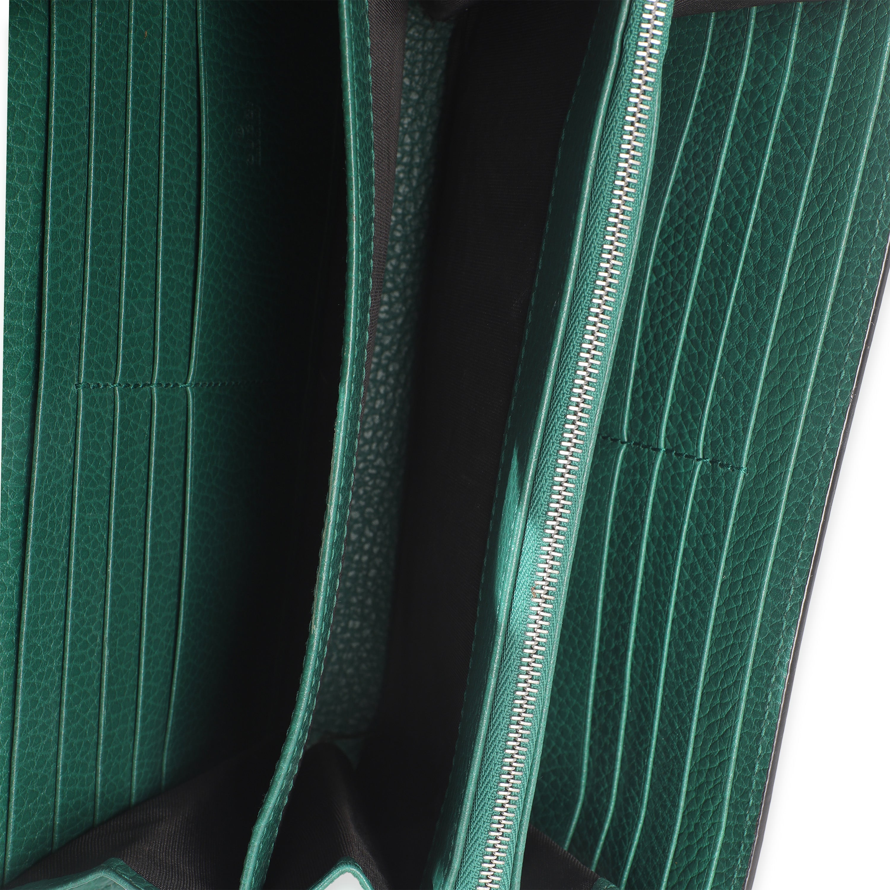 Gucci Emerald Pebbled Calfskin Dionysus Chain Wallet Handbag ad1