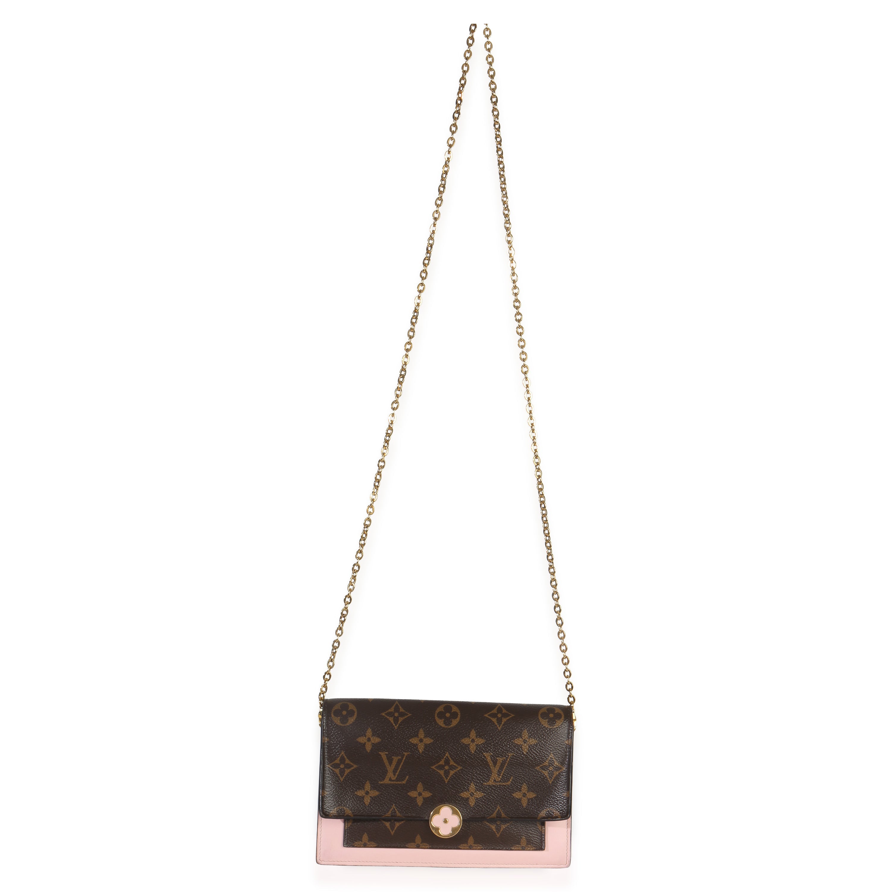 Louis Vuitton Rose Ballerine Monogram Canvas Flore Chain Wallet Handbag av