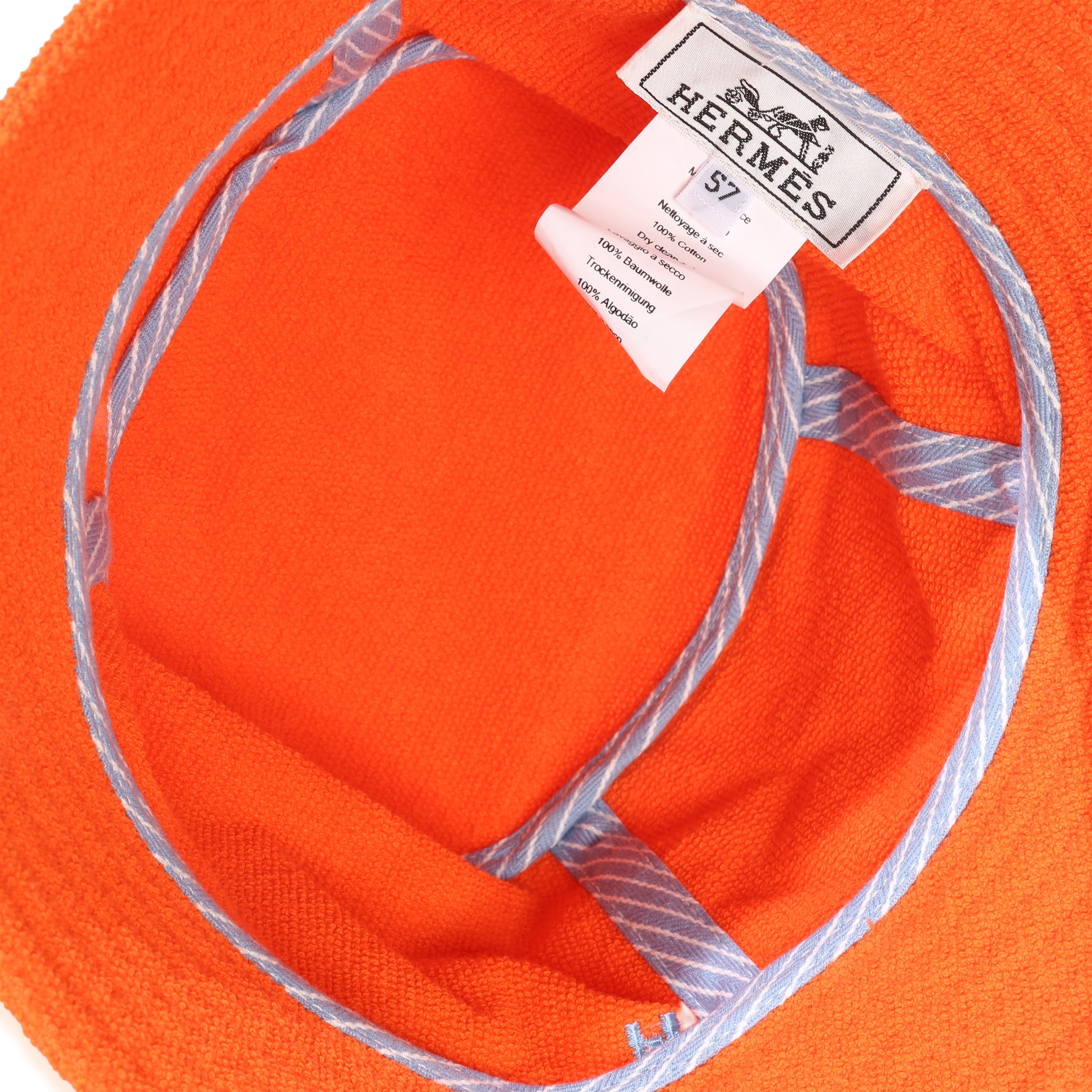 Hermes orange Cotton Terry Cloth Bucket Hat 57