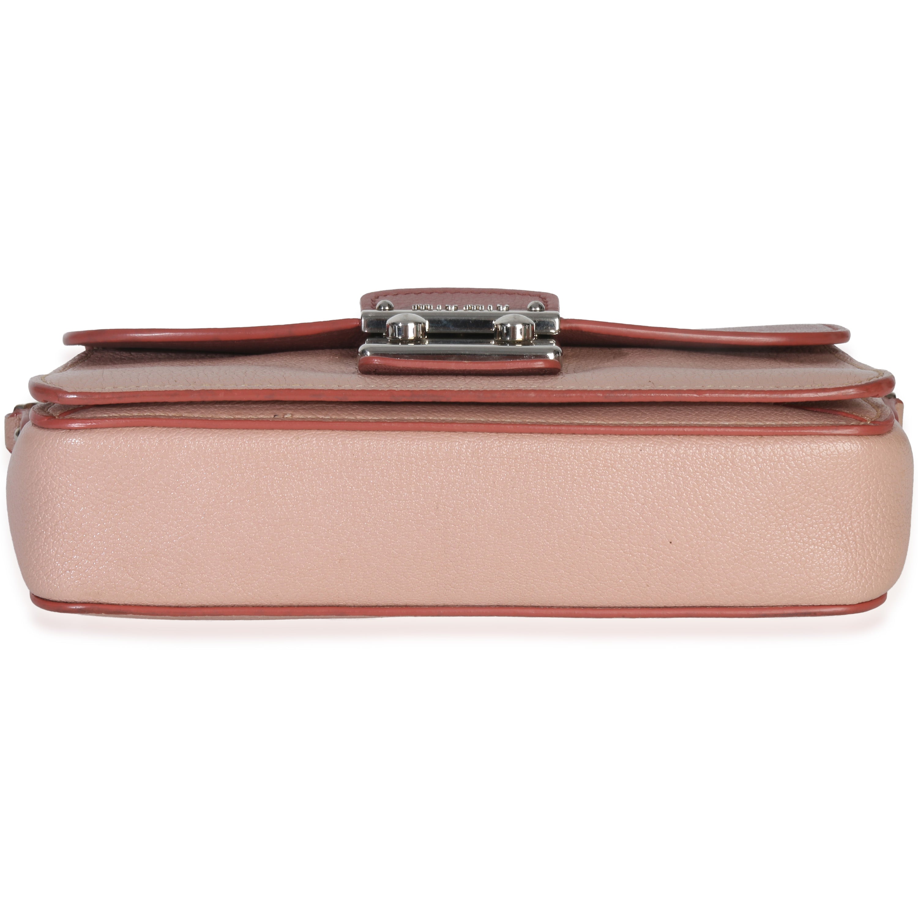 Miu Miu Pink Bicolore Goatskin Madras Chain Shoulder Bag Handbag stamp