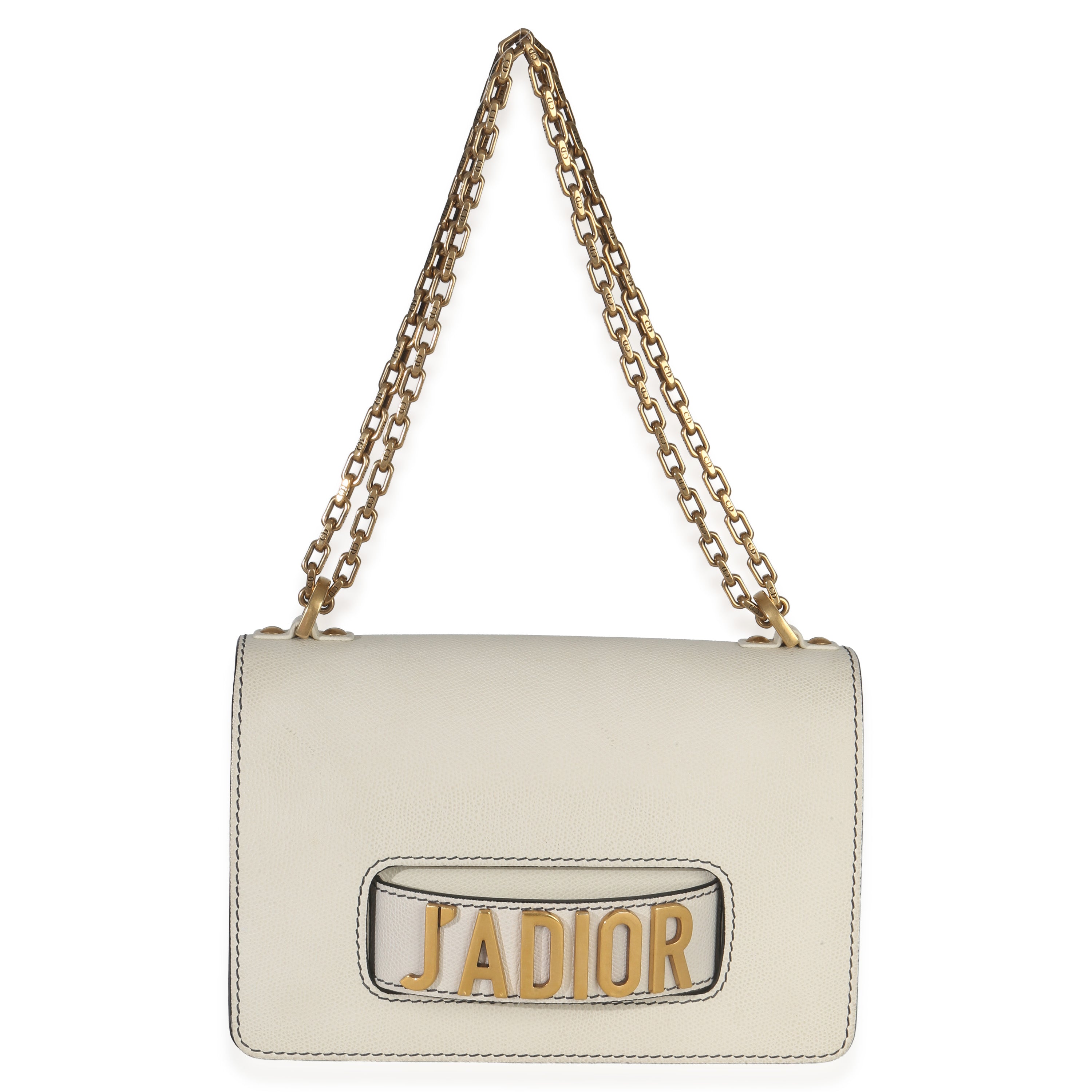 Christian Dior Off White Grained Calfskin J'Adior Chain Flap Bag Handbag av
