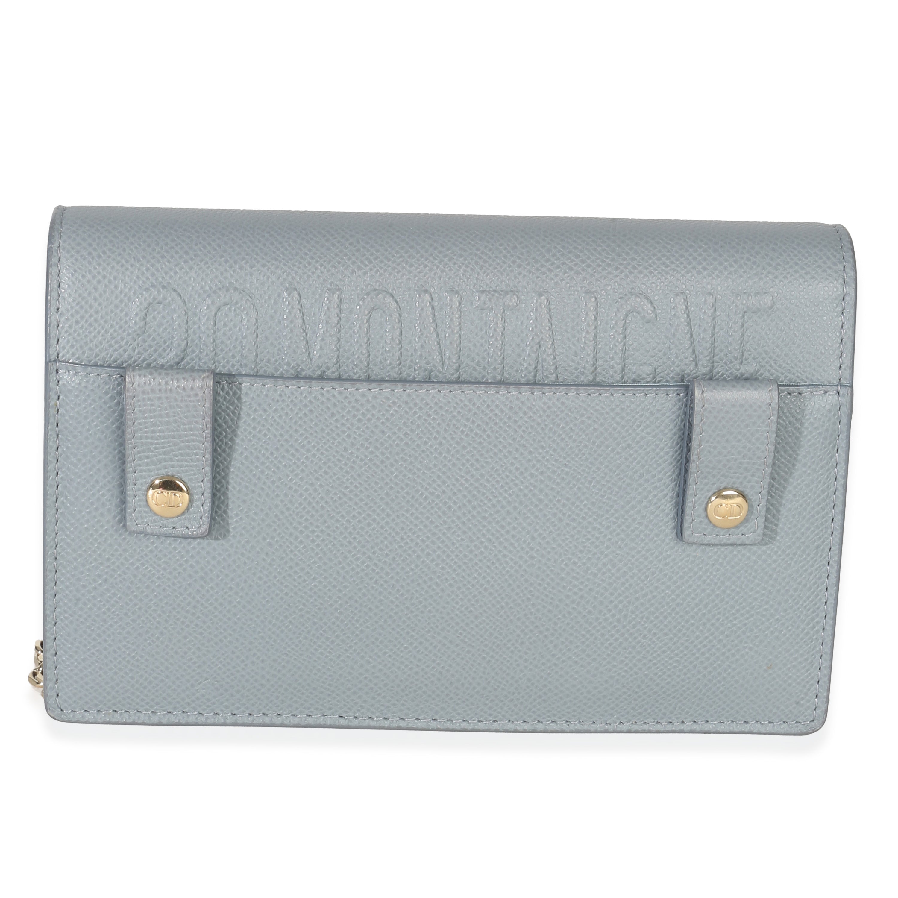 Christian Dior Blue Grained Calfskin 30 Montaigne 2 in 1 Pouch Handbag bv