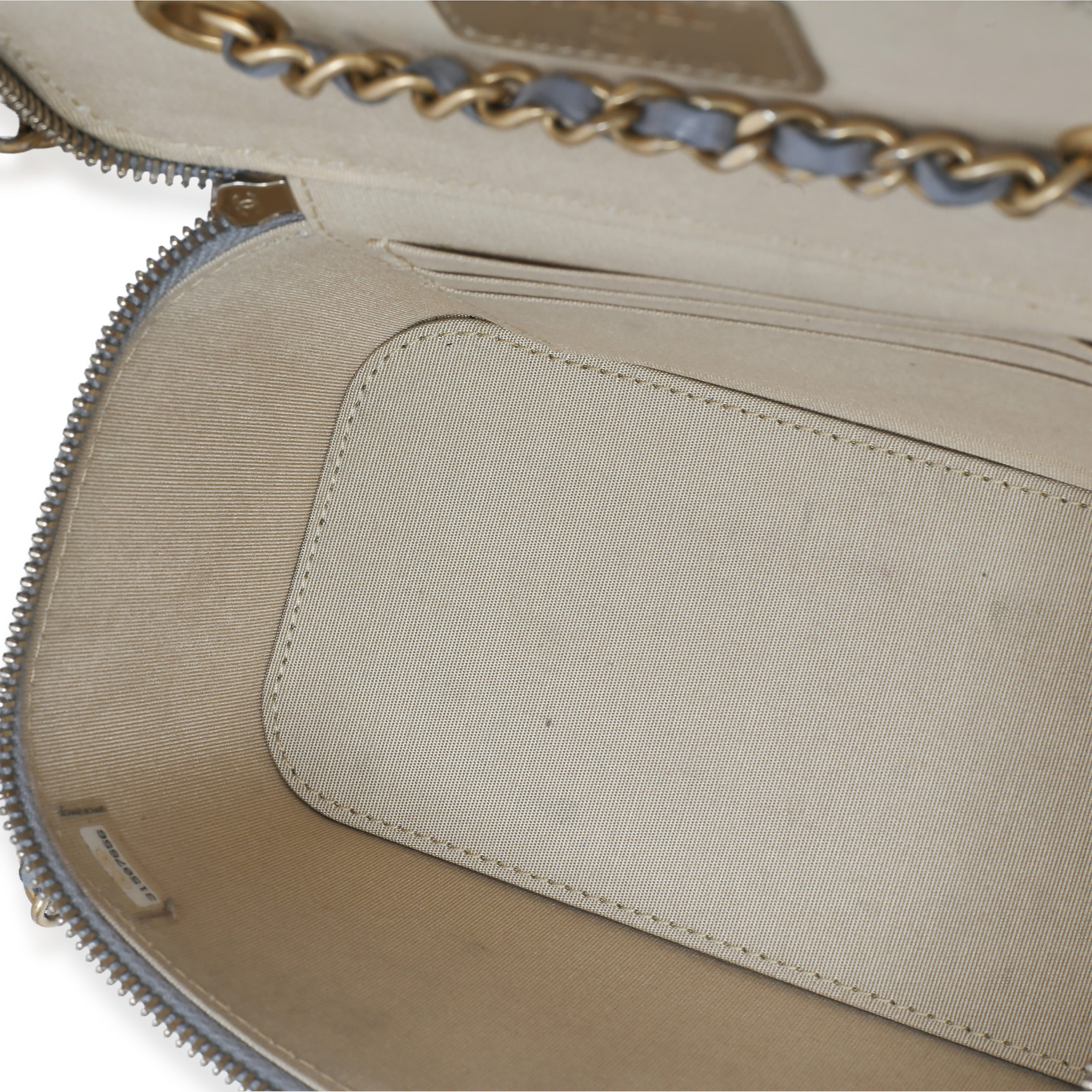 Chanel Grey Quilted Lambskin Small Pearl Crush Vanity Case Handbag ad1