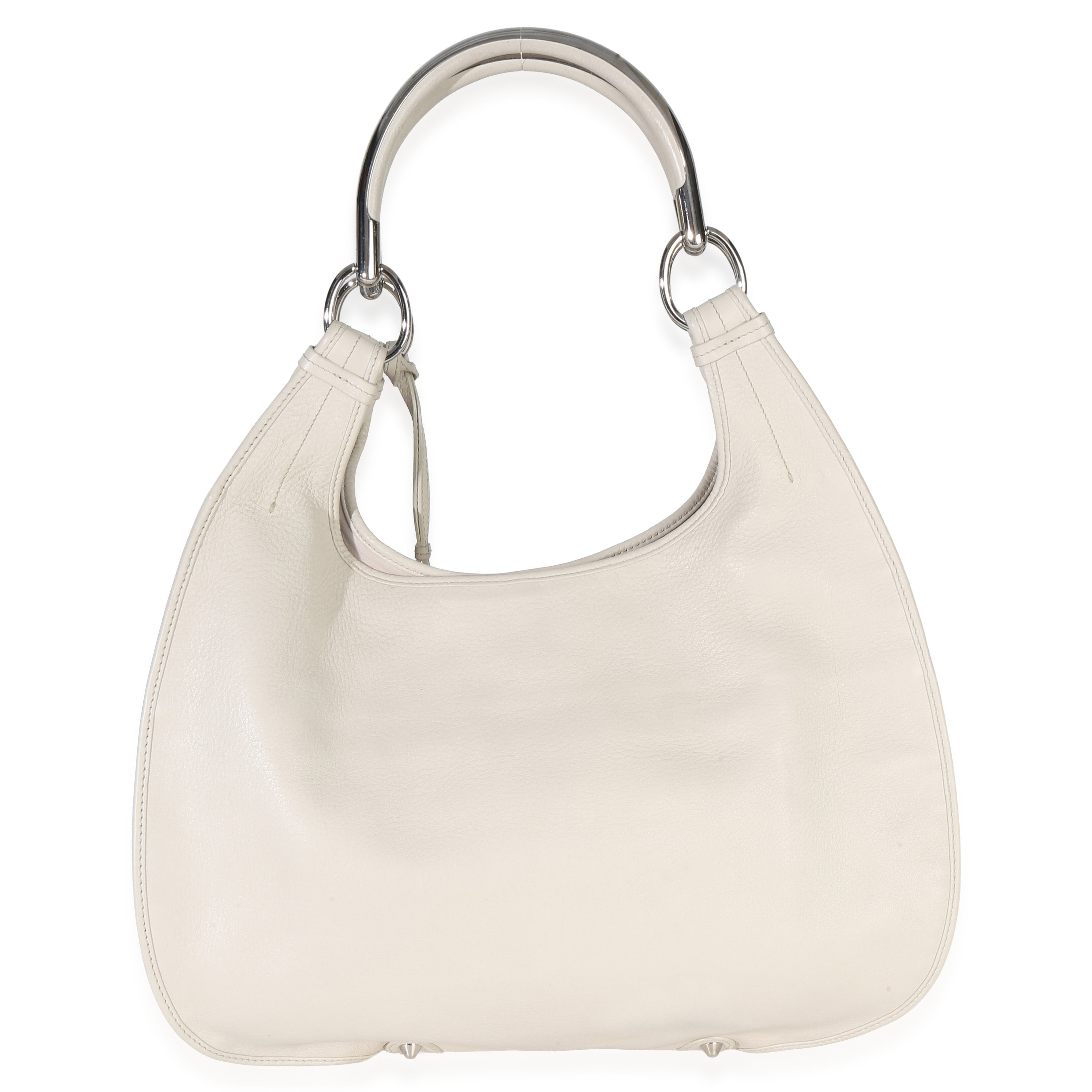 Christian Dior Vintage Cream Calfskin Brandy 61 Hobo Handbag bv