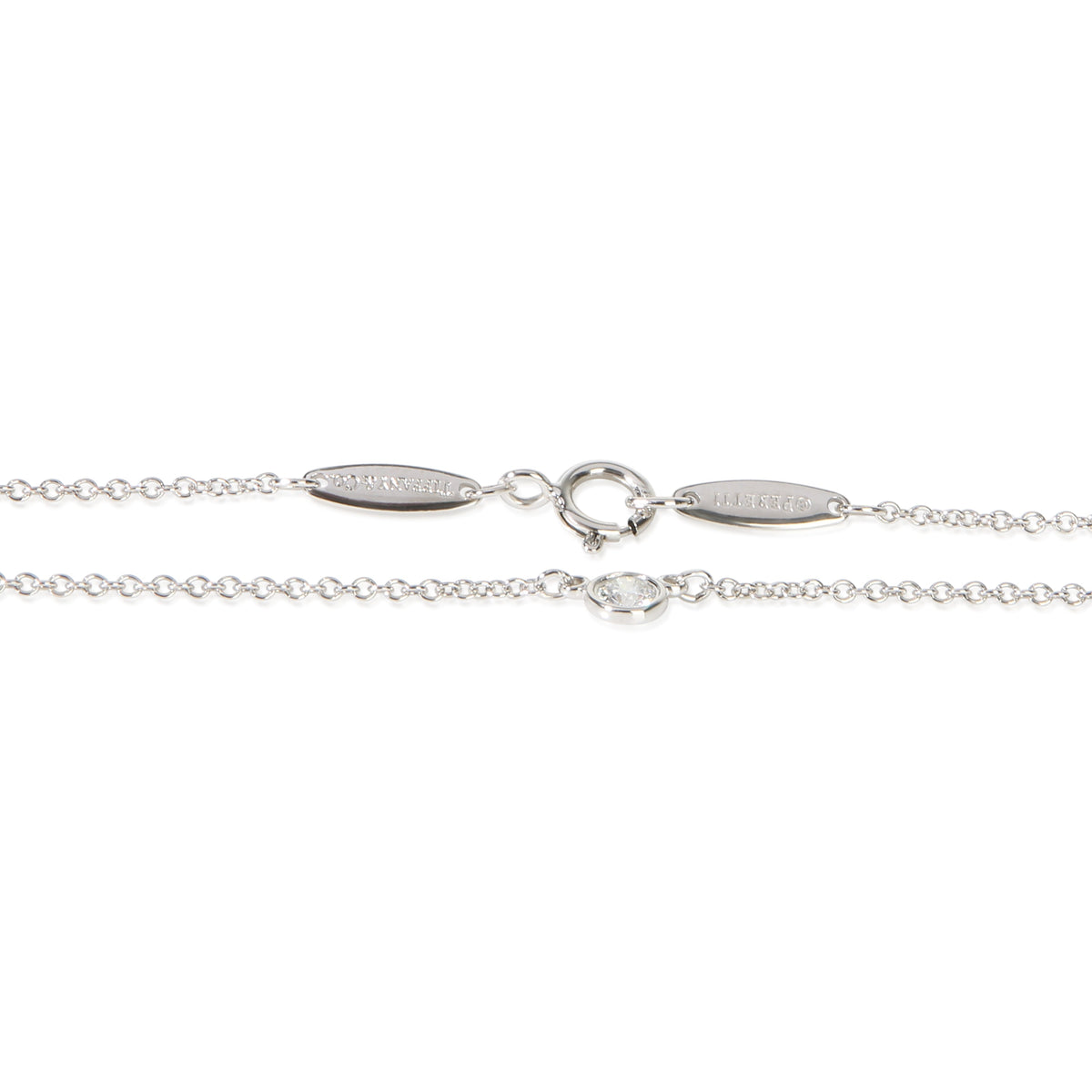 Tiffany & Co. Platinum Diamond Elsa Peretti Diamond By The Yard Pendant clasp