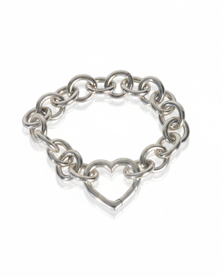 Tiffany & Co. Sterling Silver Heart Clasp Bracelet