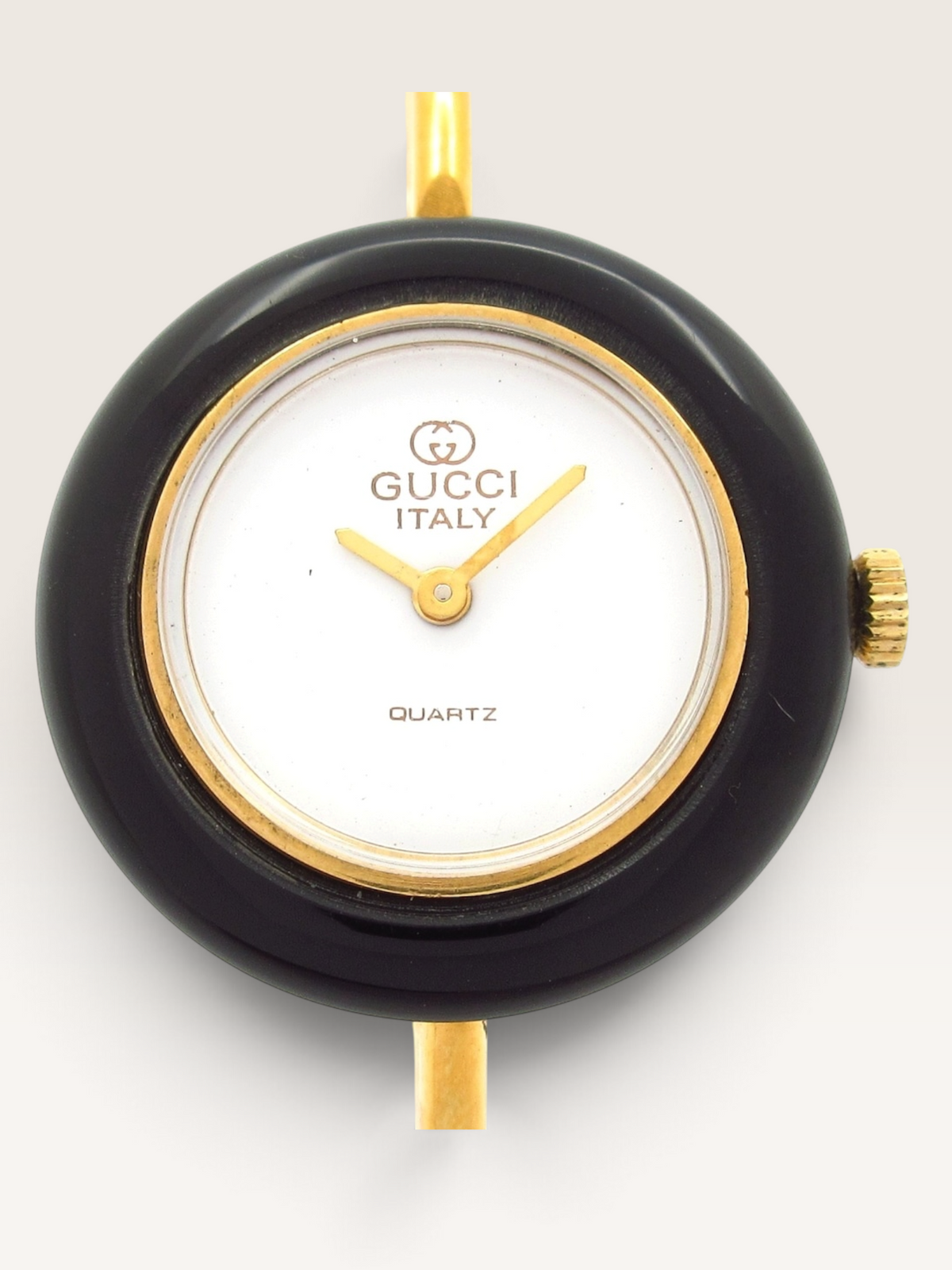 Gucci Bezel Watch Watch Black Gold White Hardware Women’s