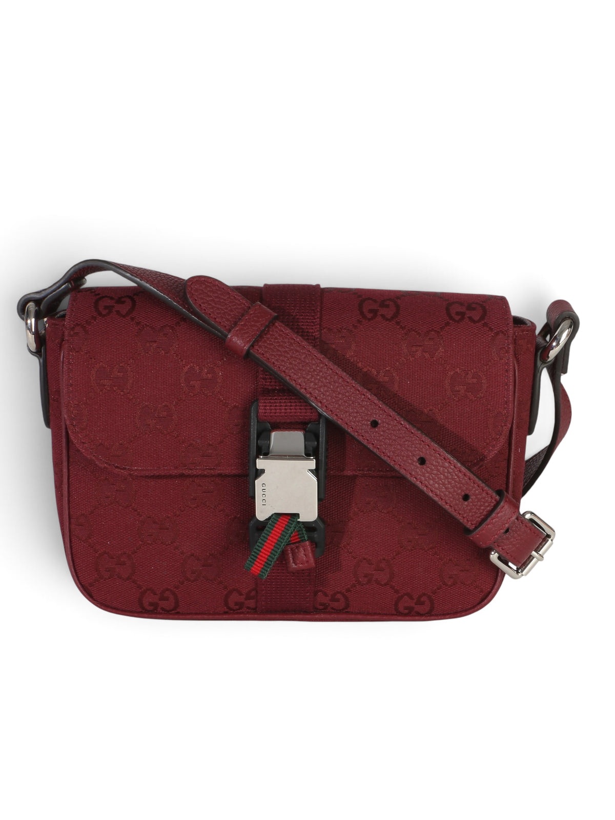 Gucci Burgundy Monogram Canvas Small Buckle Messenger