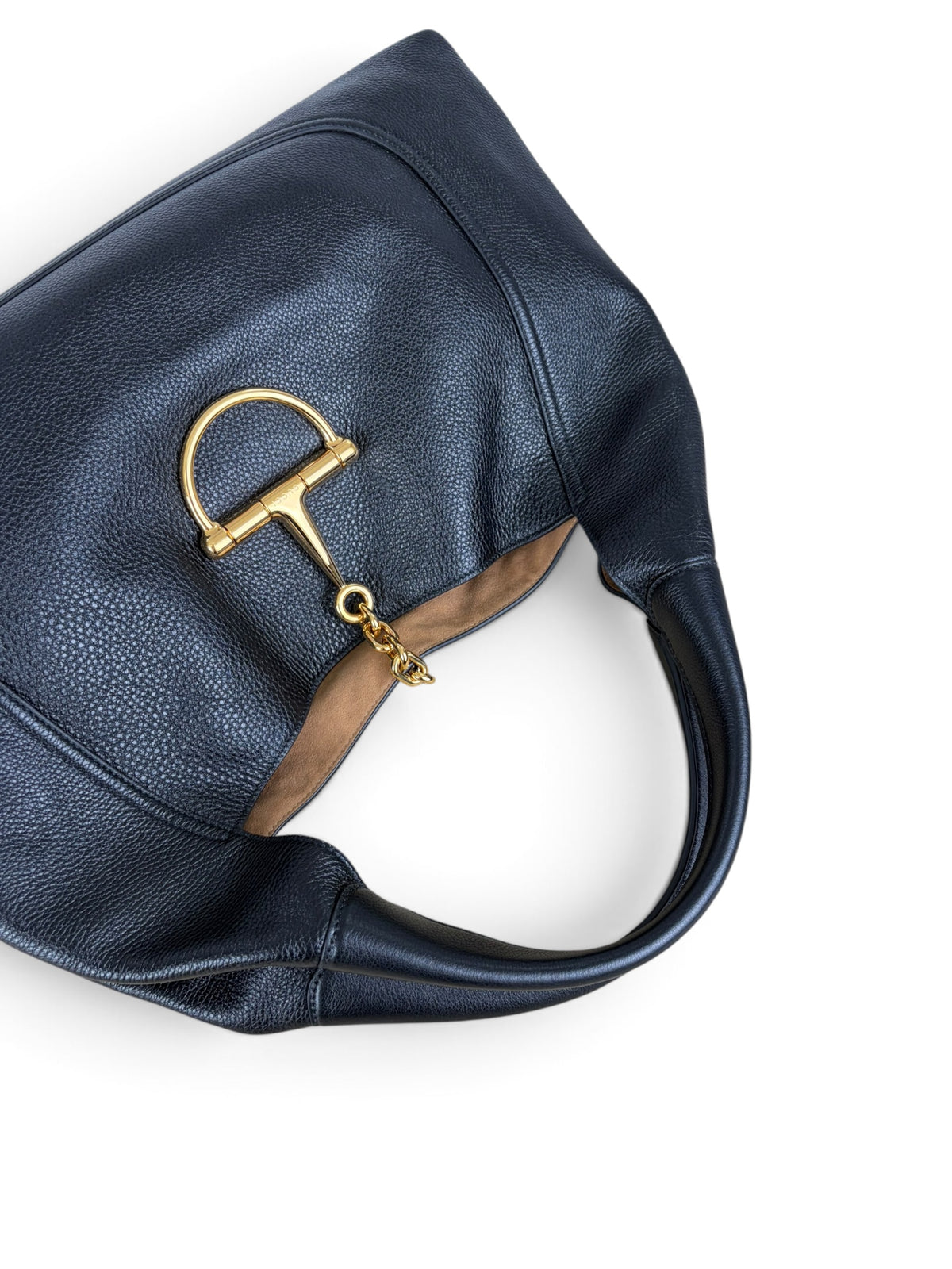 Gucci Black Grained Leather Softbit Maxi