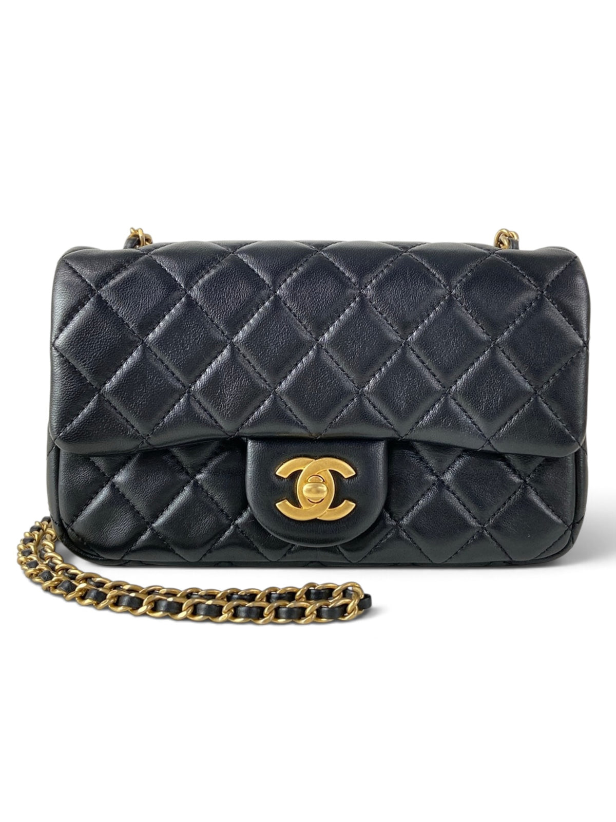 Chanel Mini Rectangular Pearl Crush Black Lambskin