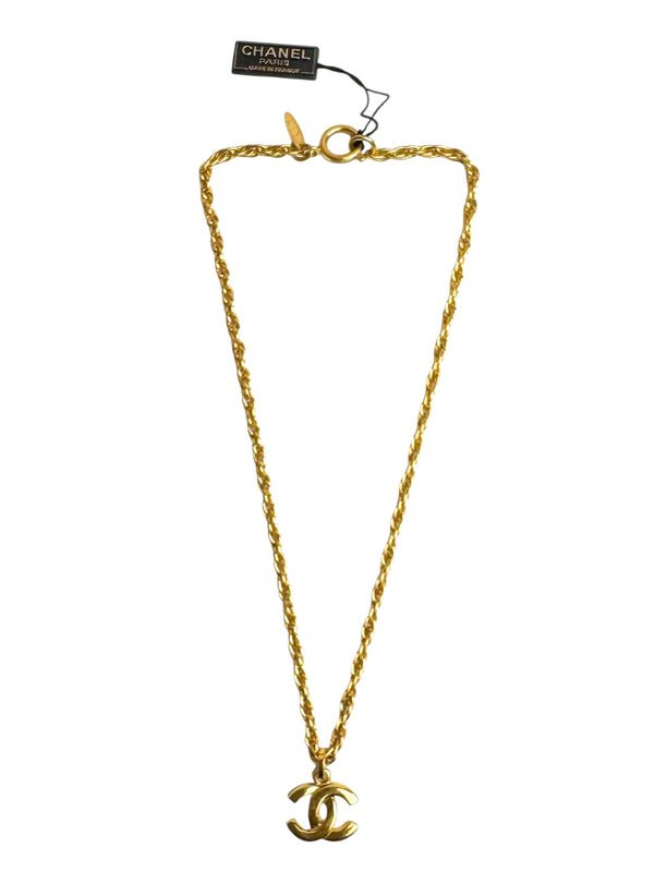 Chanel Vintage CC 24K Gold-Plated Double Necklace