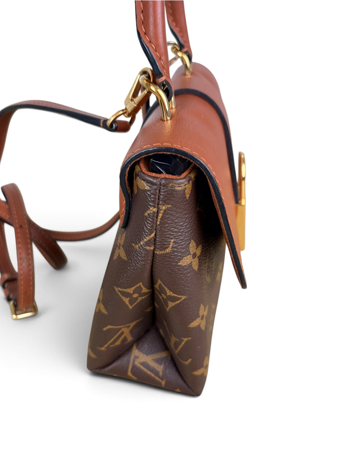 Louis Vuitton Cognac Leather Monogram Locky BB