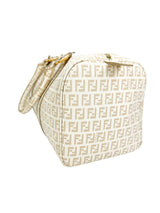 Fendi Beige Coated Canvas Boston Bag