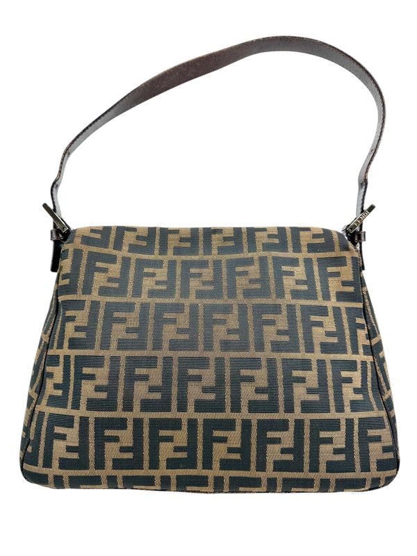 Fendi Brown Canvas Zucca Mama Baguette