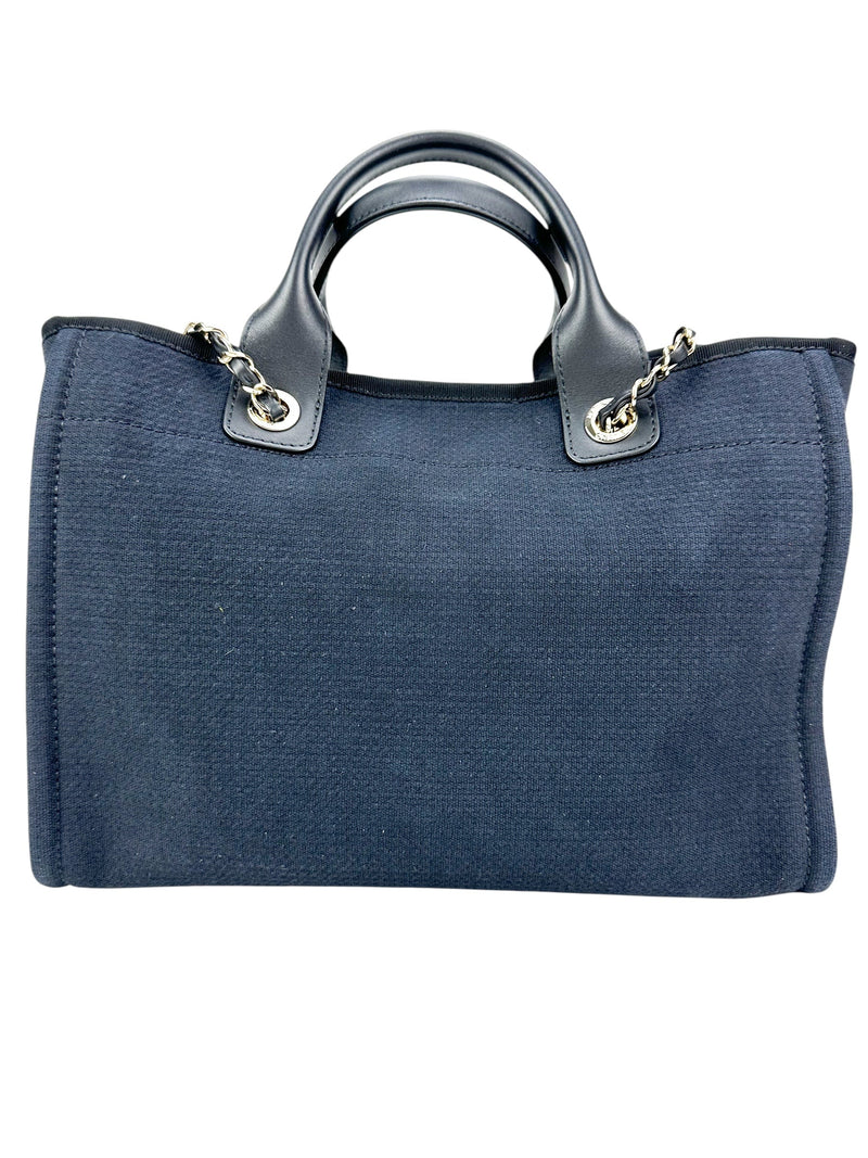 Chanel Black Denim Deauville Small Tote