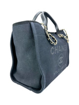 Chanel Black Denim Deauville Small Tote