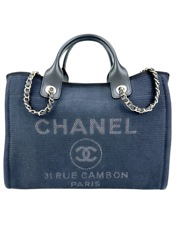 Chanel Black Denim Deauville Small Tote