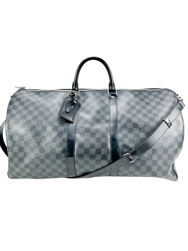Louis Vuitton Damier Graphite Coated Canvas Keepall Bandoulier 55