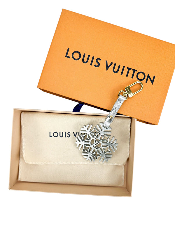 Louis Vuitton Silver Snowflake Leather Bag Charm