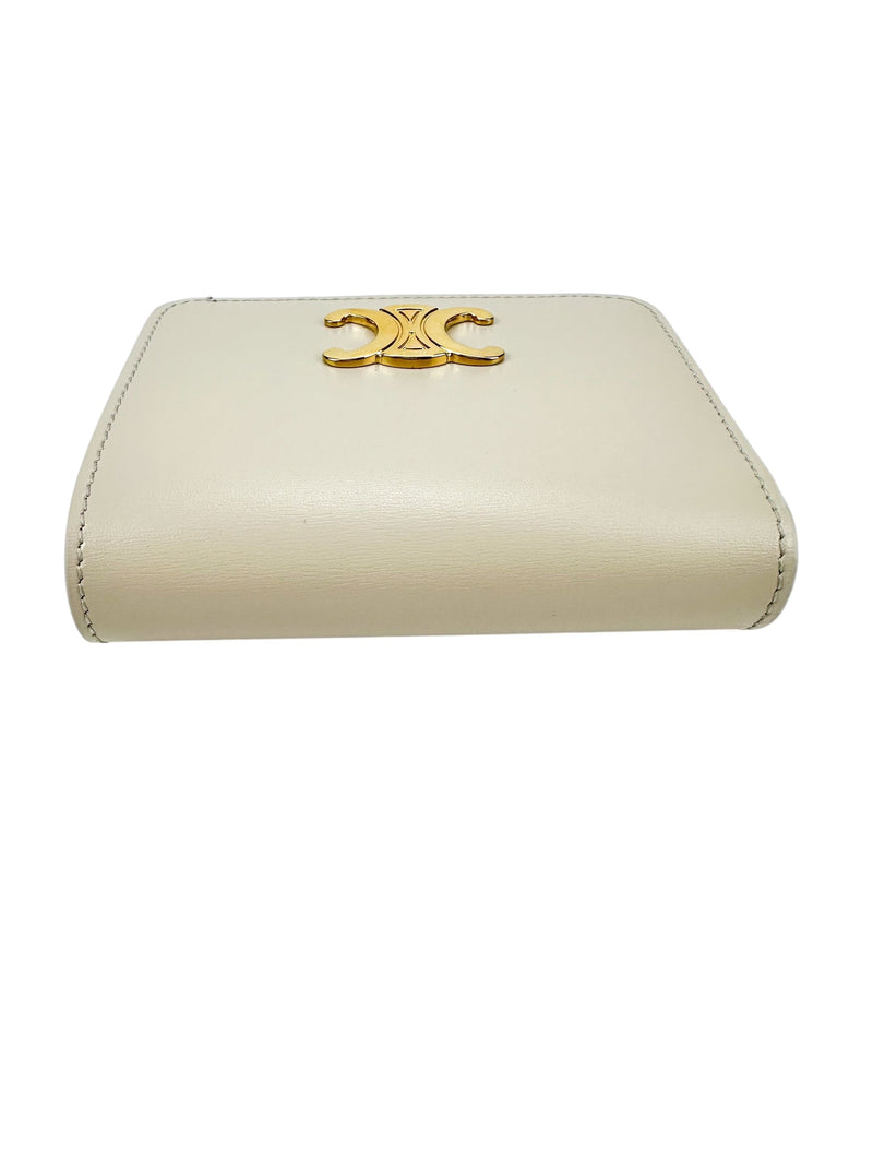 Celine Light Stone Calfskin Triomphe Wallet