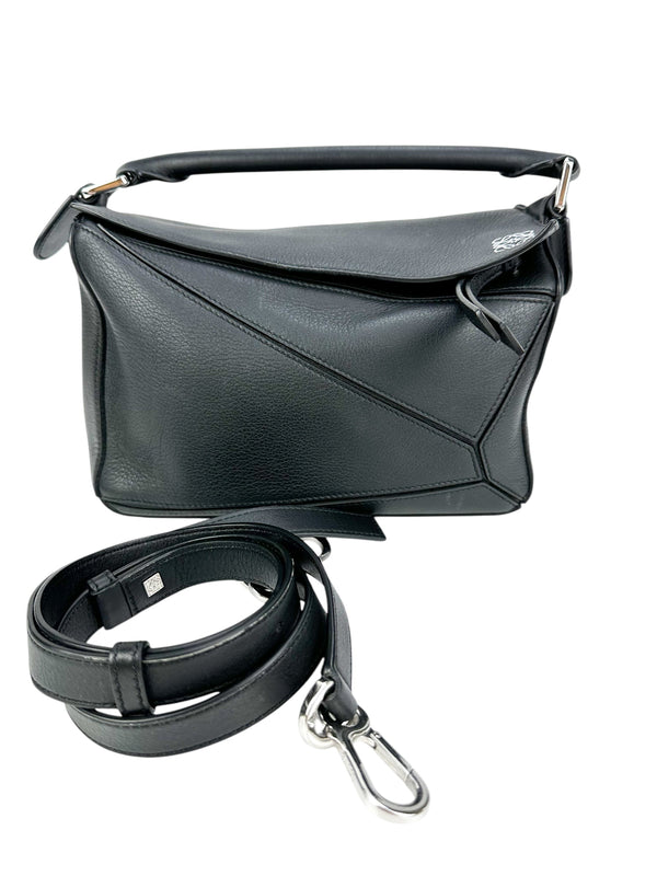Loewe Black Leather Puzzle Bag