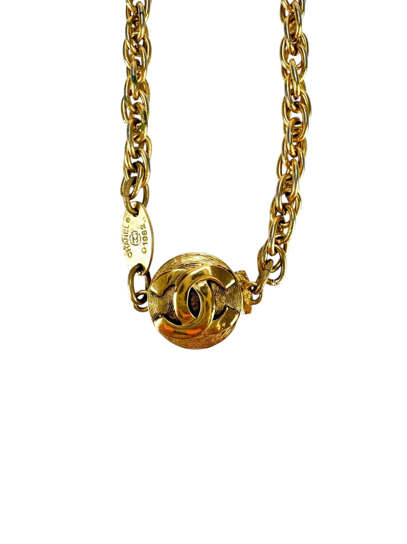 Chanel Gold tone Faux Pearl Long Necklace