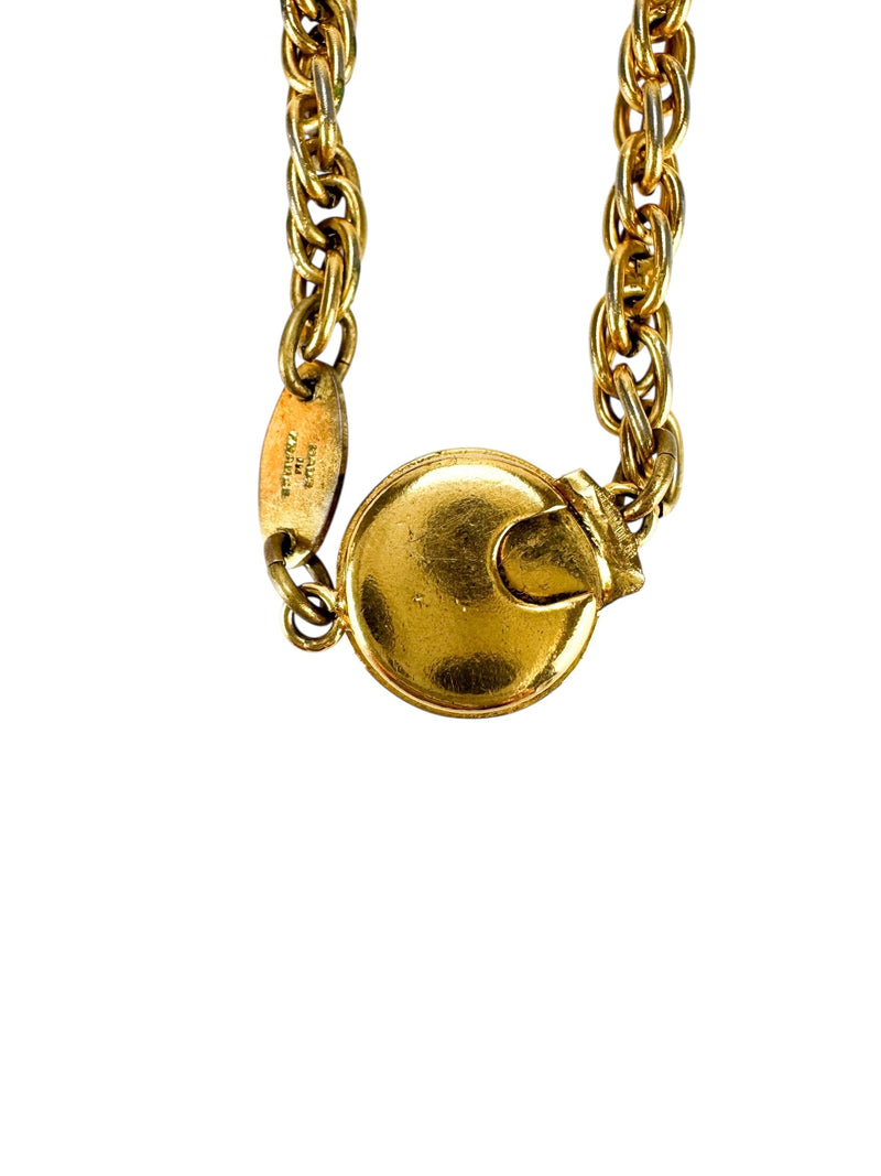 Chanel Gold tone Faux Pearl Long Necklace