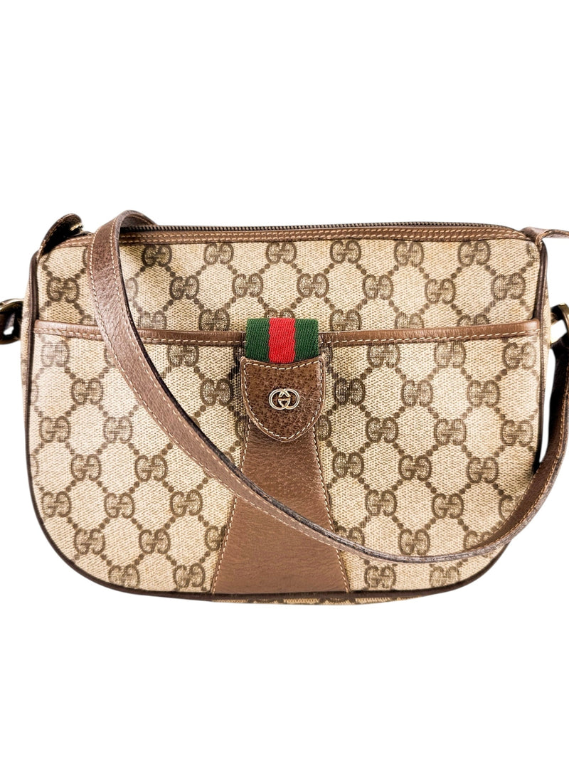 Gucci Beige Supreme Coated Canvas Sherry Line GG Shoulder Bag