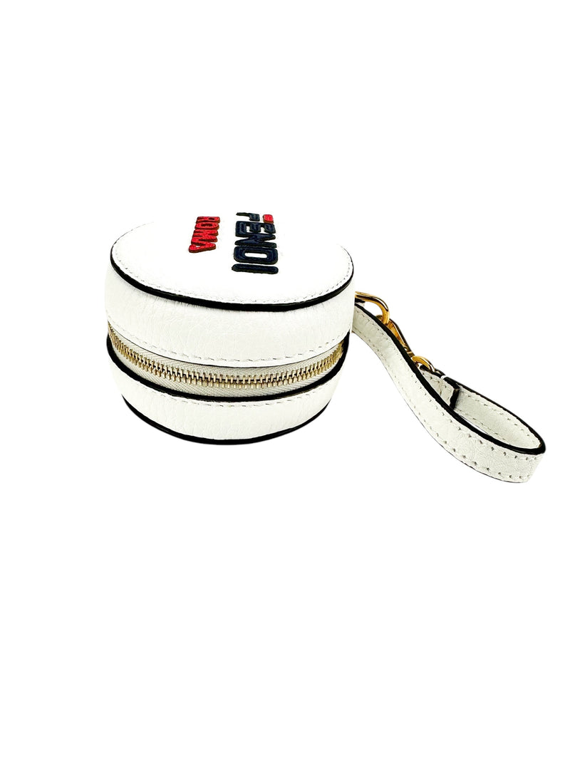 Fendi White Leather Charm And Backpack