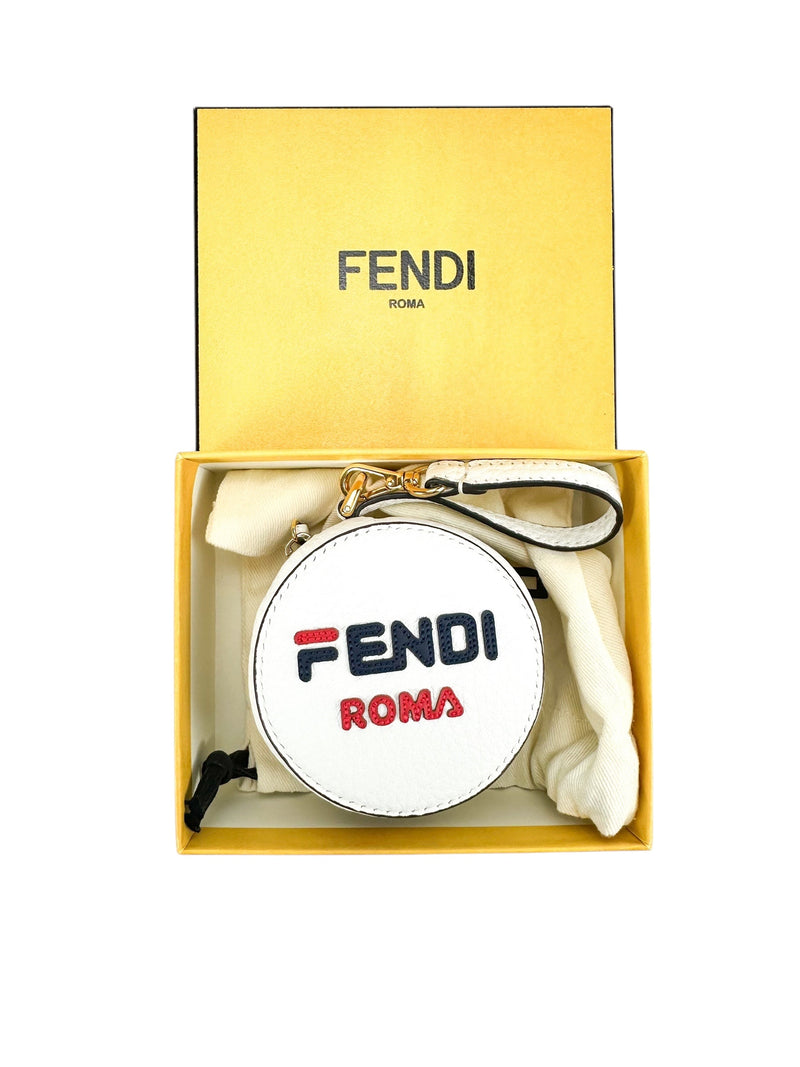 Fendi White Leather Charm And Backpack