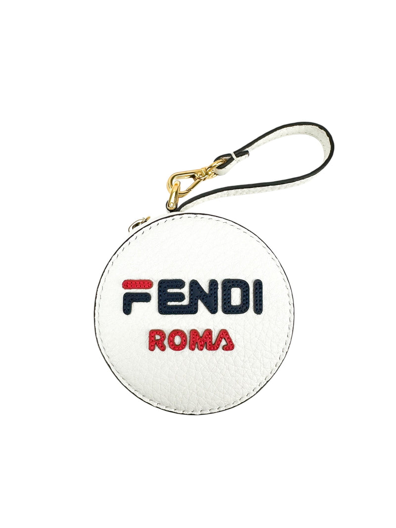 Fendi White Leather Charm And Backpack