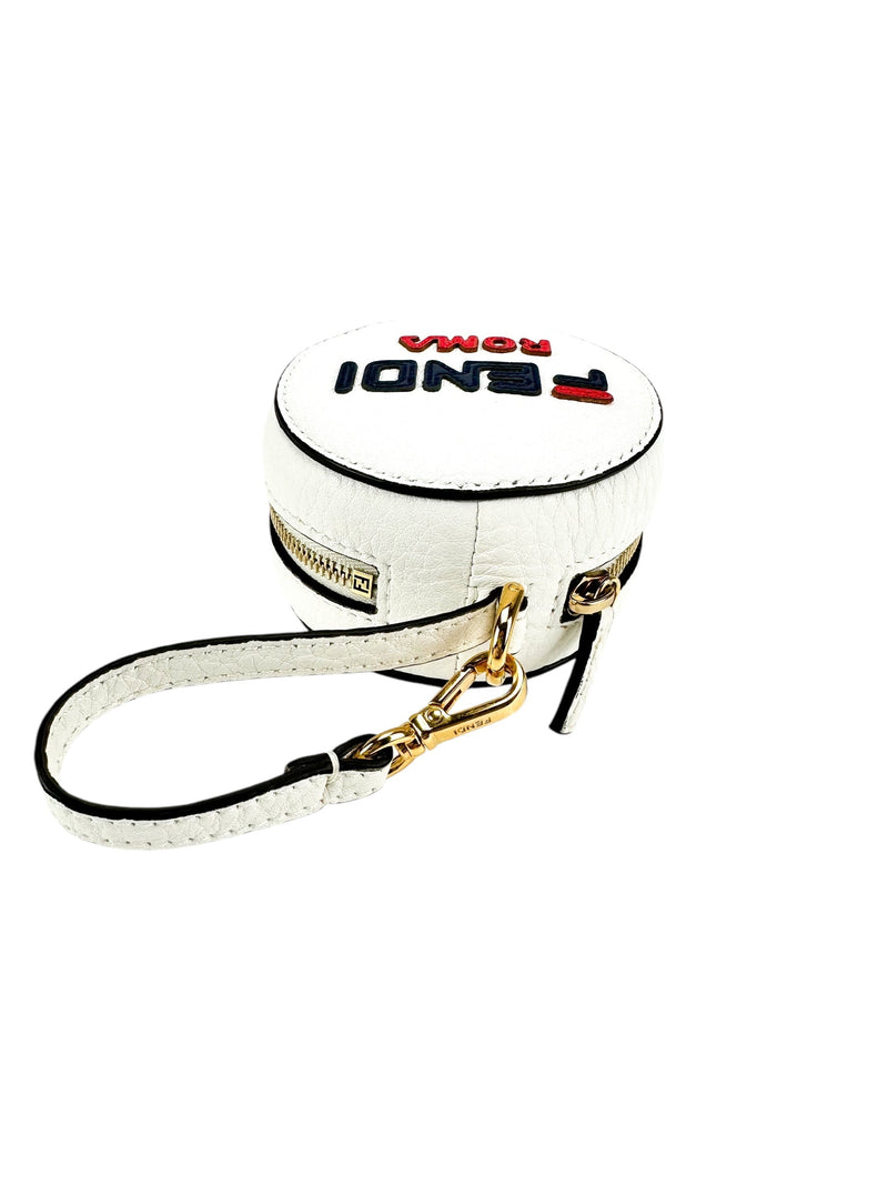 Fendi White Leather Charm And Backpack