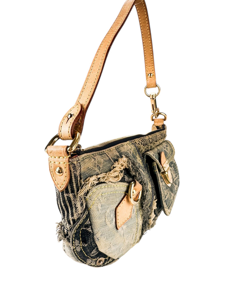 Louis Vuitton Blue Denim Pouchy Patchwork Shoulder Bag