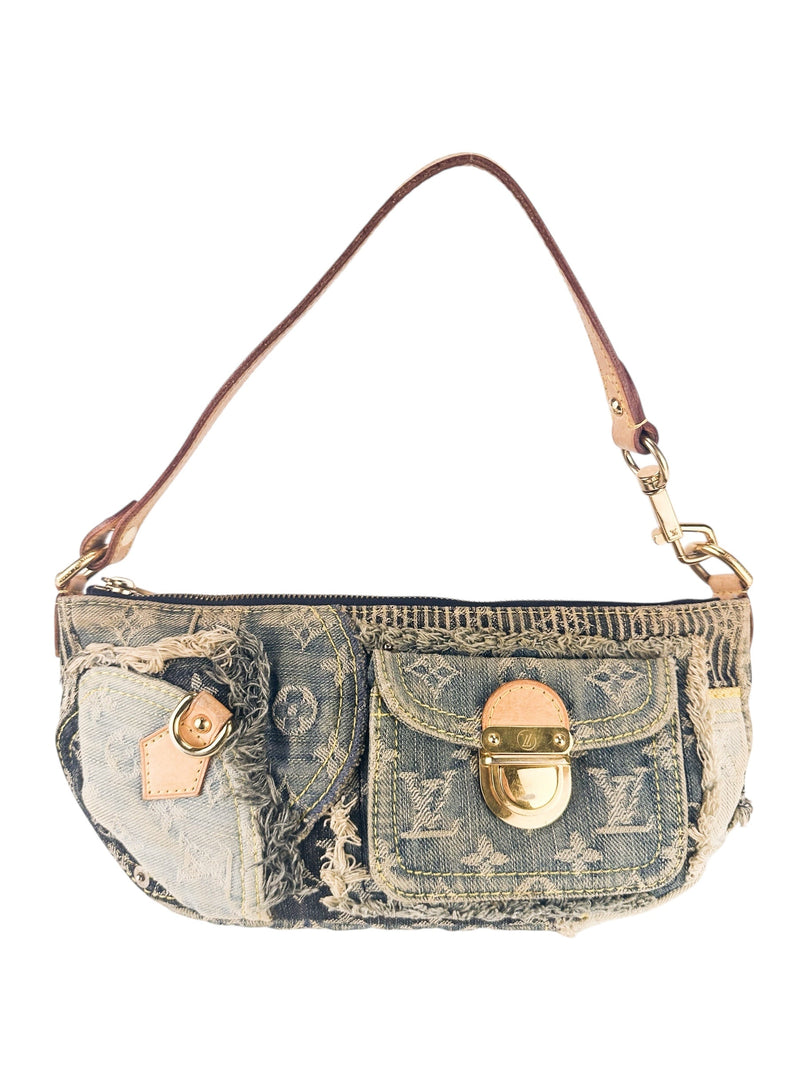 Louis Vuitton Blue Denim Pouchy Patchwork Shoulder Bag