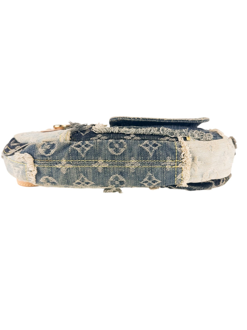 Louis Vuitton Blue Denim Pouchy Patchwork Shoulder Bag