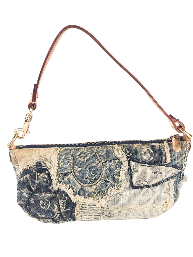 Louis Vuitton Blue Denim Pouchy Patchwork Shoulder Bag