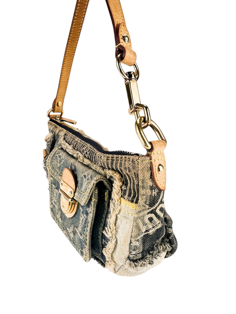 Louis Vuitton Blue Denim Pouchy Patchwork Shoulder Bag