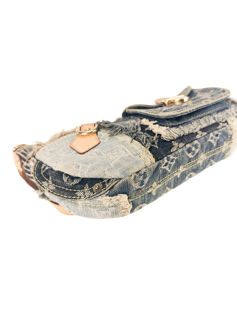 Louis Vuitton Blue Denim Pouchy Patchwork Shoulder Bag