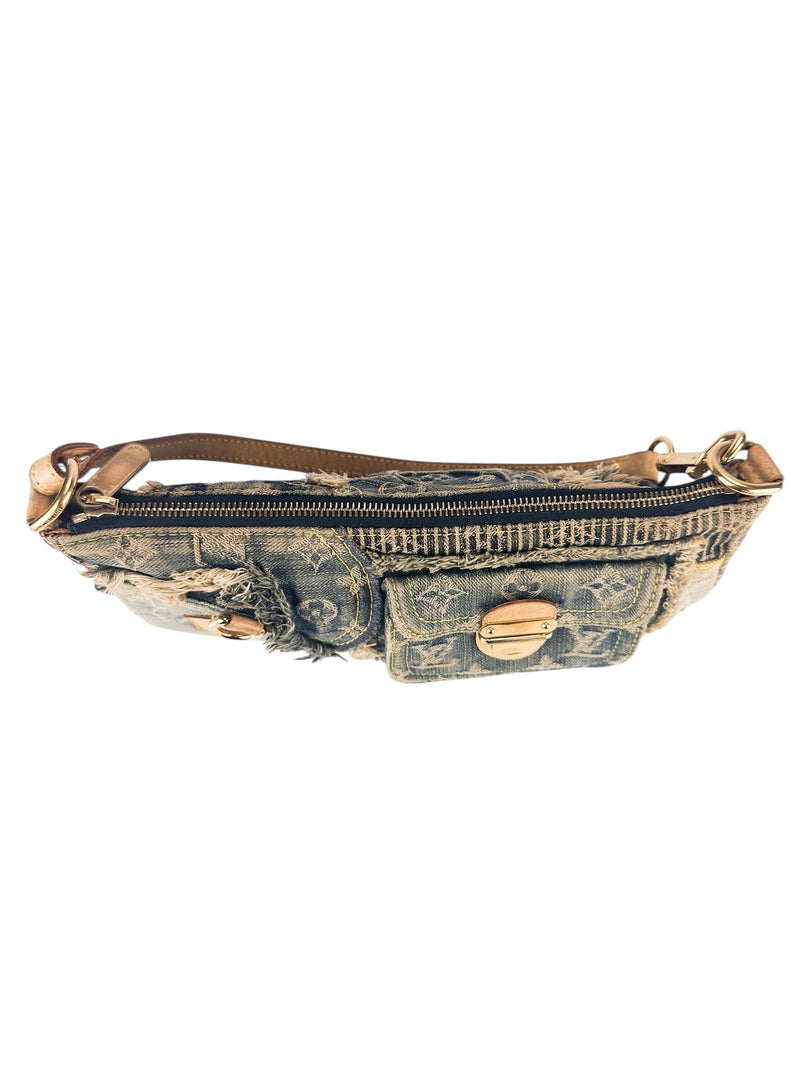 Louis Vuitton Blue Denim Pouchy Patchwork Shoulder Bag